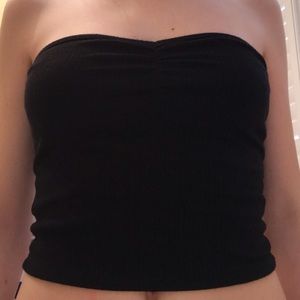 Black ribbed tube top